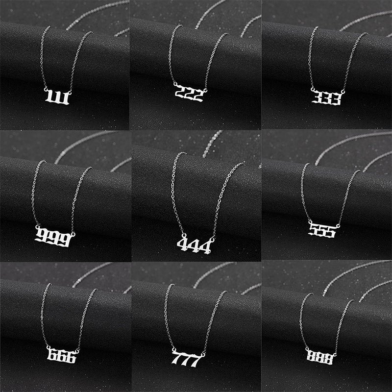 Angel Number Lucky Numbers Necklaces 111 222 333 444 555 777 888 999 666 000