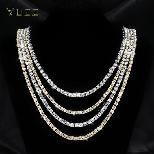 Classic 4MM Tennis Chain Iced Out Necklace 8/16/18/20/24inch