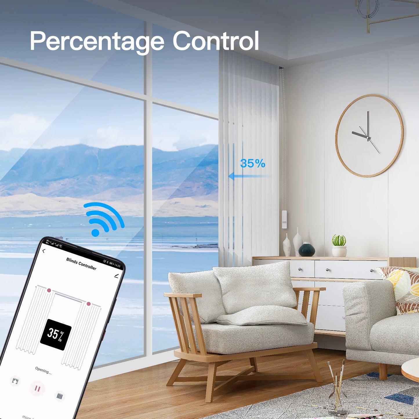 WiFi Smart Motor Electric Chain Roller Blinds Shade Shutter Drive RF Remote Kit Smart Life App via Alexa/Google