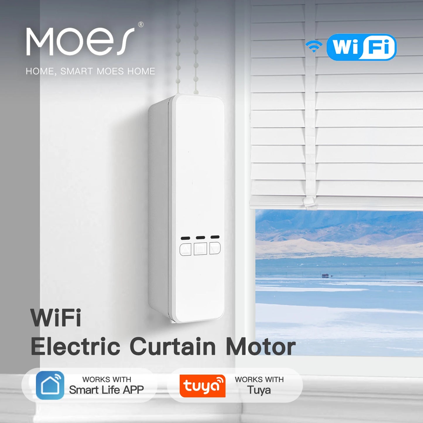 WiFi Smart Motor Electric Chain Roller Blinds Shade Shutter Drive RF Remote Kit Smart Life App via Alexa/Google