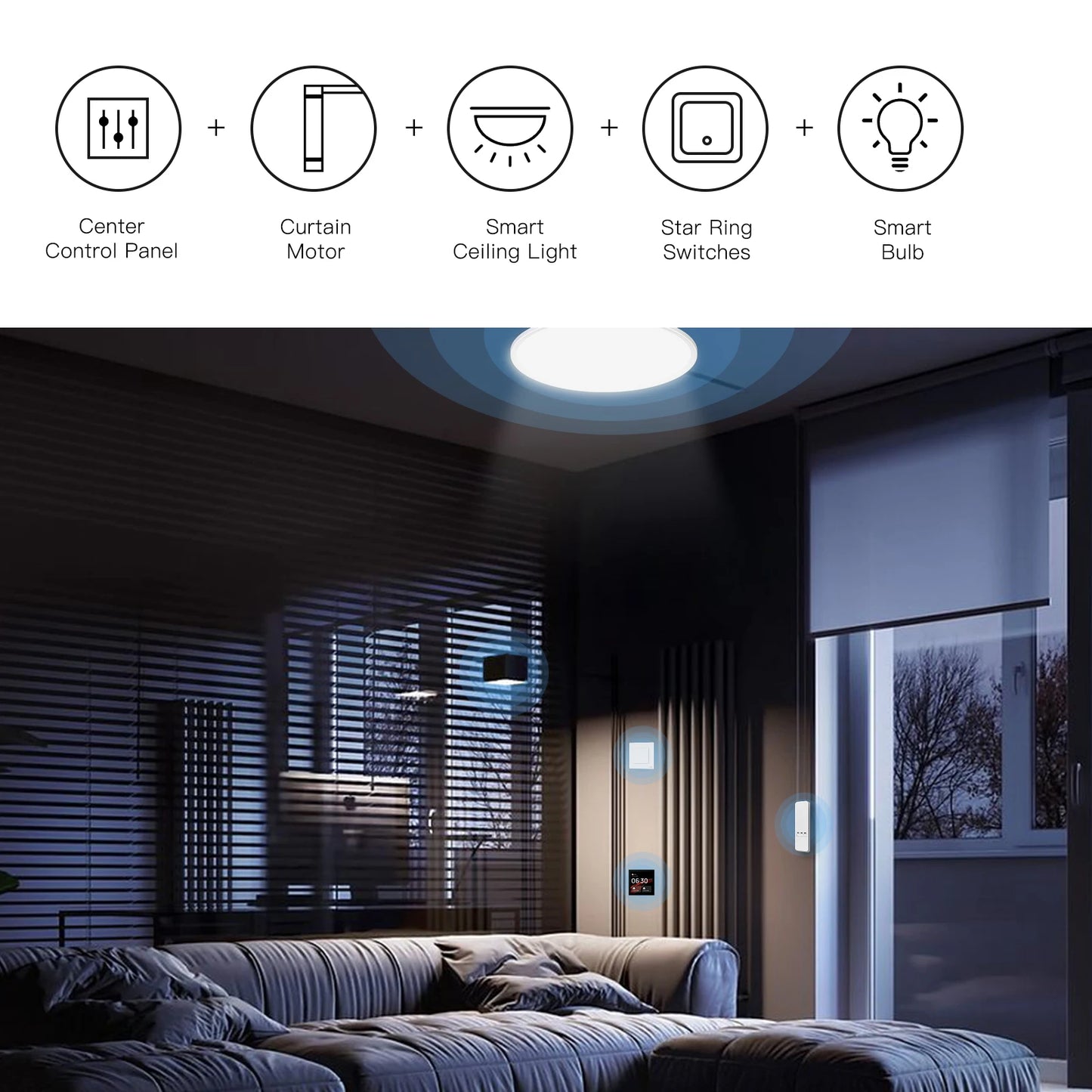 WiFi Smart Motor Electric Chain Roller Blinds Shade Shutter Drive RF Remote Kit Smart Life App via Alexa/Google