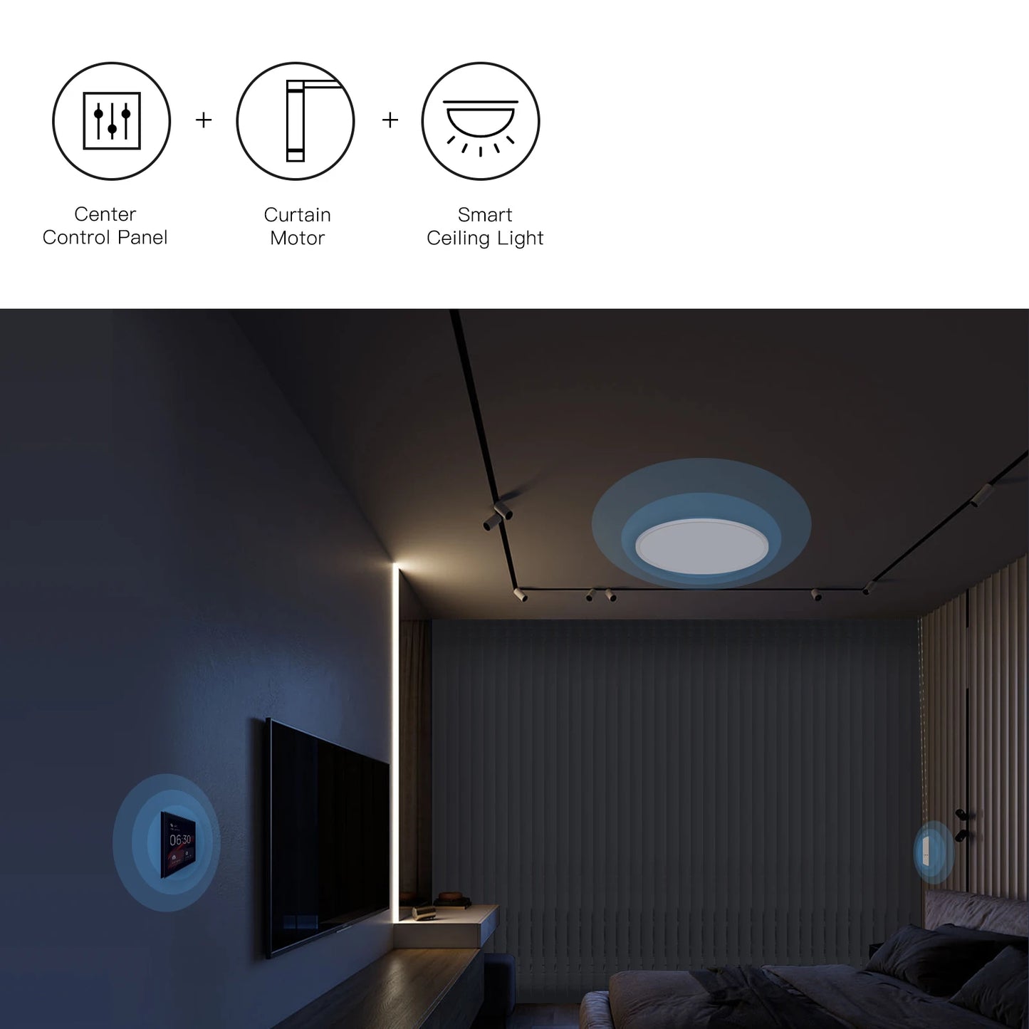 WiFi Smart Motor Electric Chain Roller Blinds Shade Shutter Drive RF Remote Kit Smart Life App via Alexa/Google